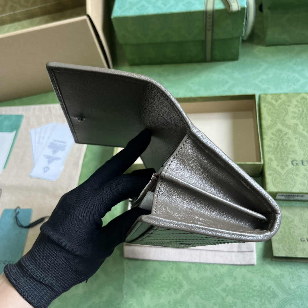 Gucci Blondie continental wallet 760302 in dark green leather