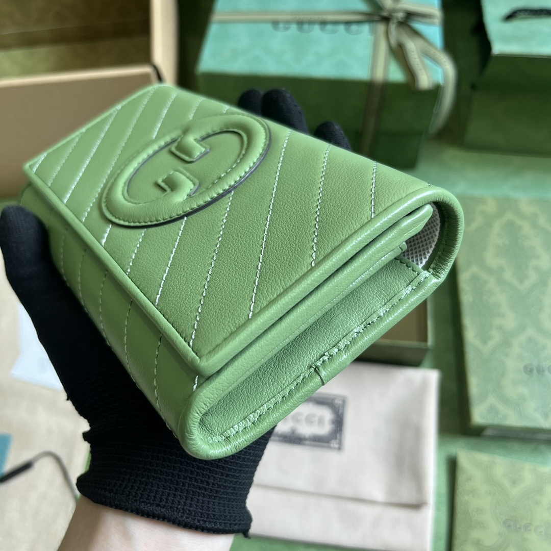 Gucci Blondie continental wallet 760302 in green leather