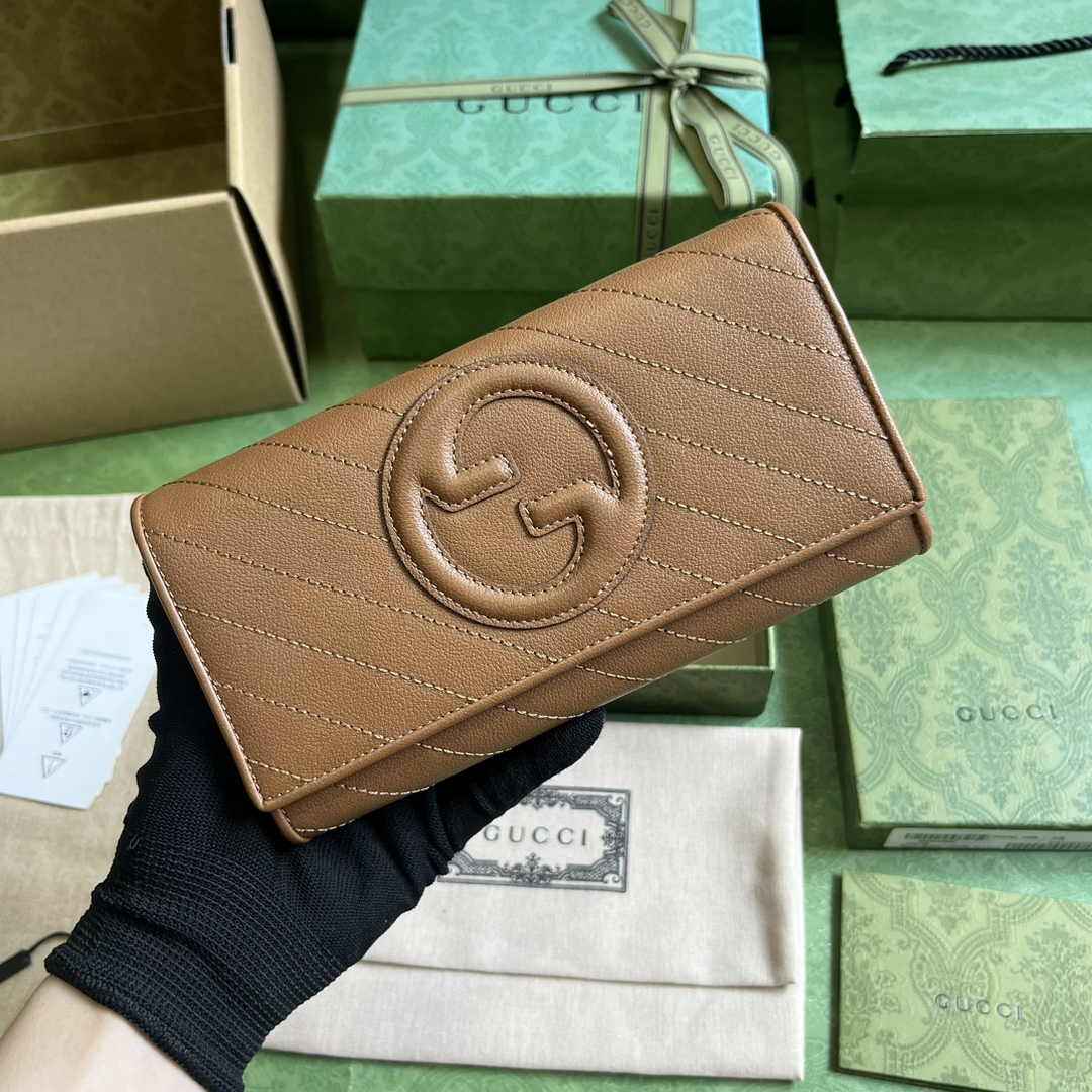 Gucci Blondie continental wallet 760302 in brown leather