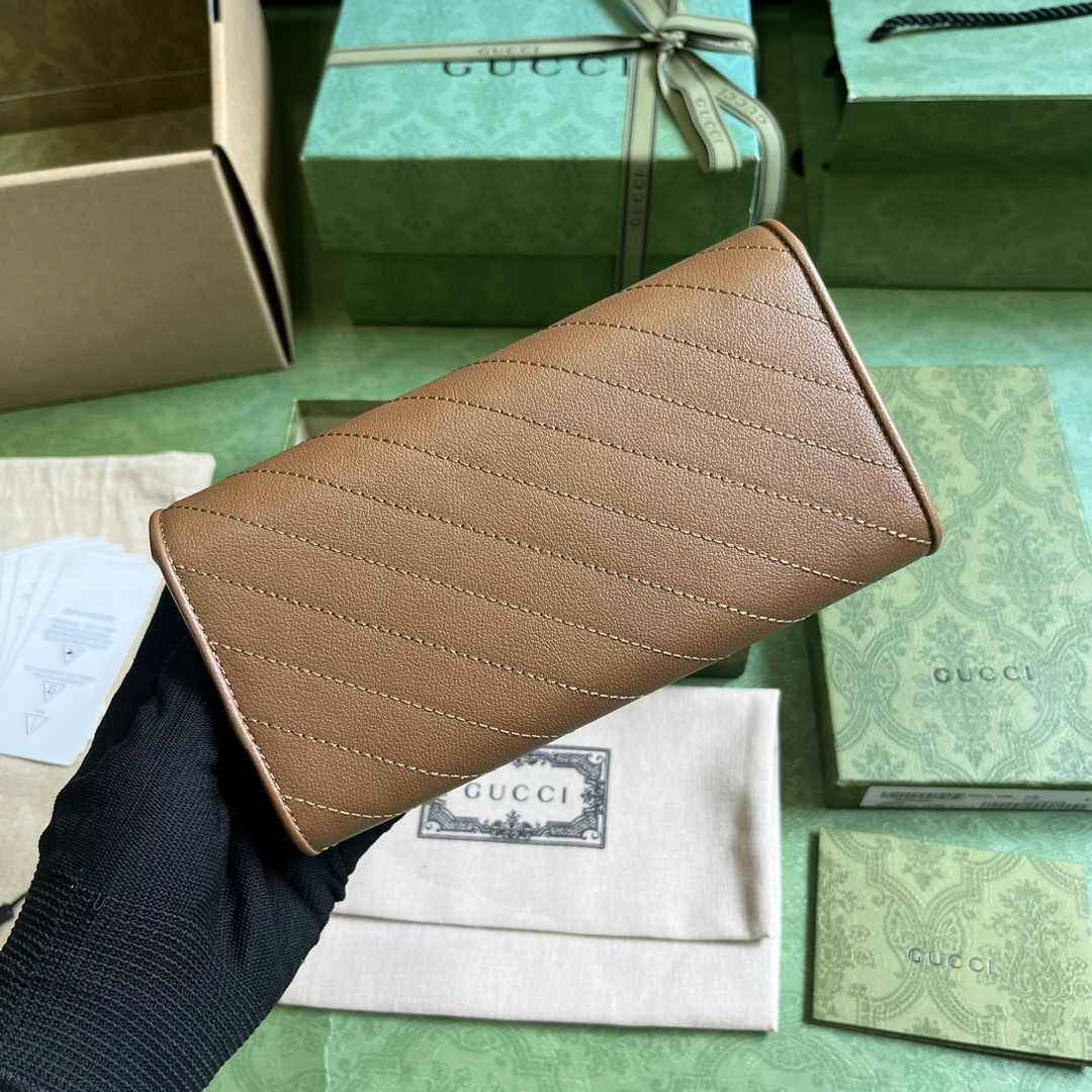 Gucci Blondie continental wallet 760302 in brown leather