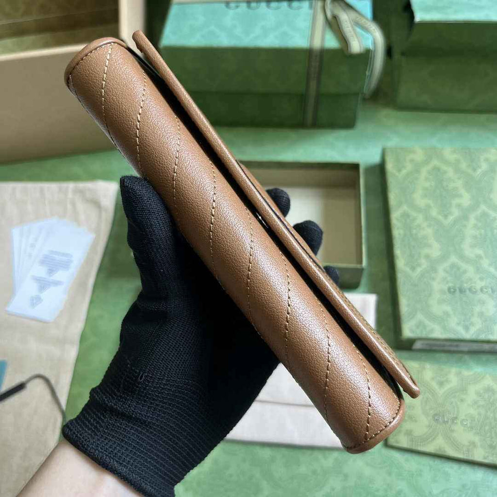 Gucci Blondie continental wallet 760302 in brown leather