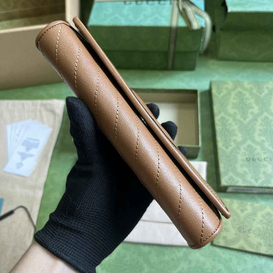 Gucci Blondie continental wallet 760302 in brown leather