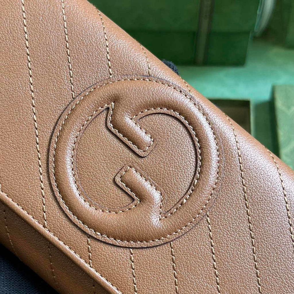 Gucci Blondie continental wallet 760302 in brown leather