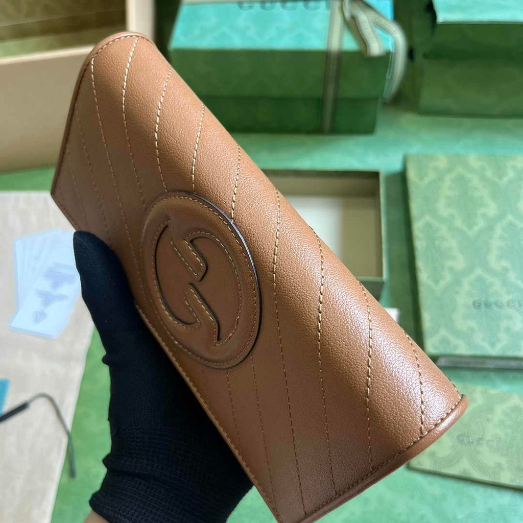 Gucci Blondie continental wallet 760302 in brown leather