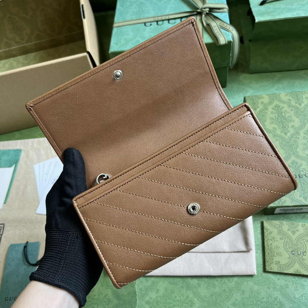 Gucci Blondie continental wallet 760302 in brown leather