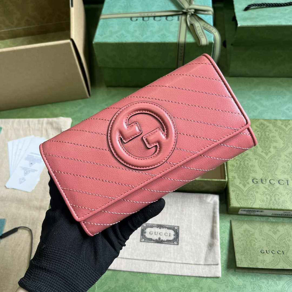 Gucci Blondie continental wallet 760302 in Pink leather