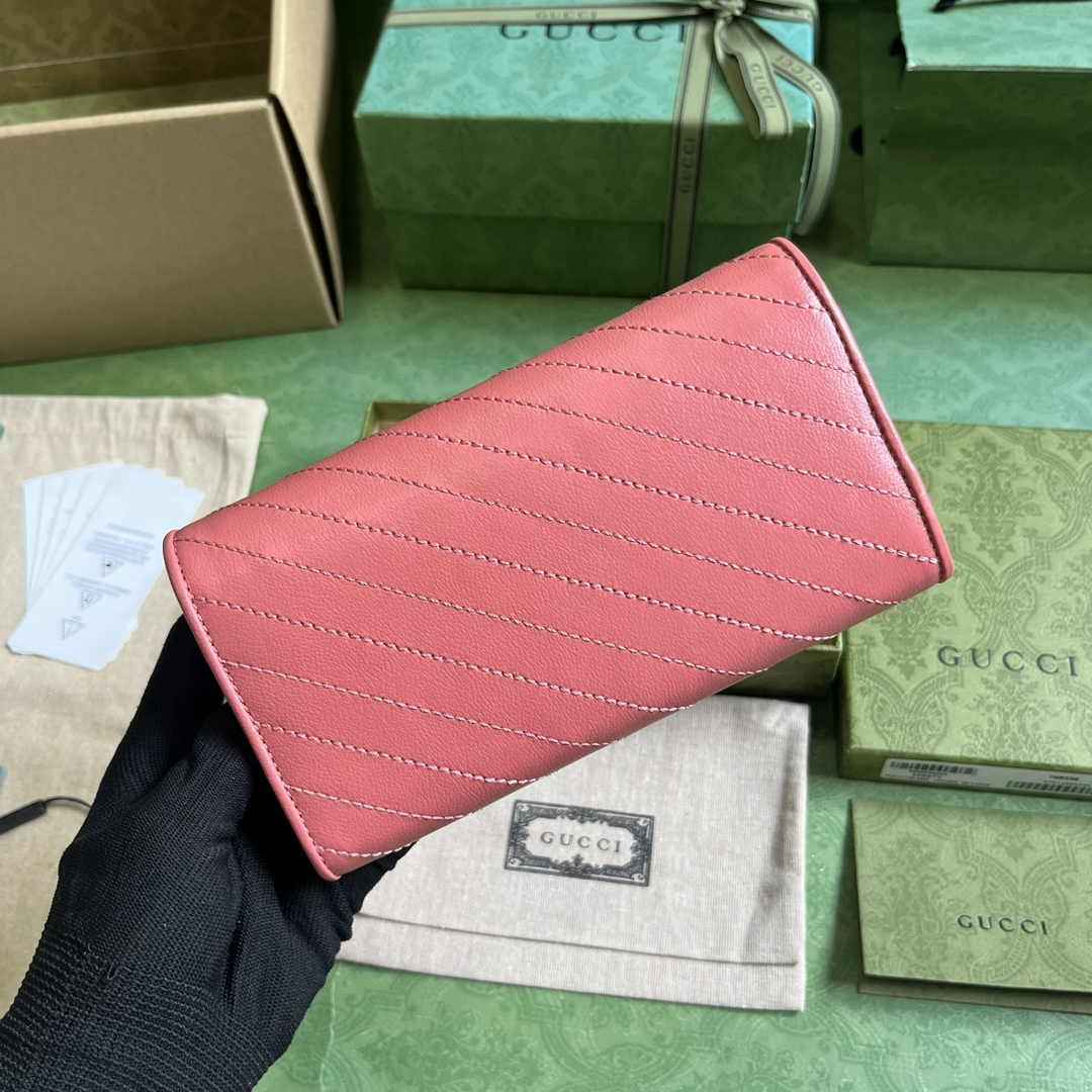 Gucci Blondie continental wallet 760302 in Pink leather