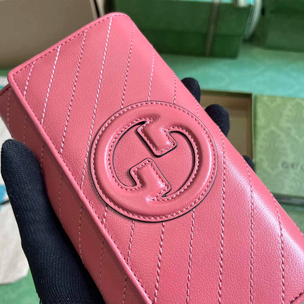 Gucci Blondie continental wallet 760302 in Pink leather