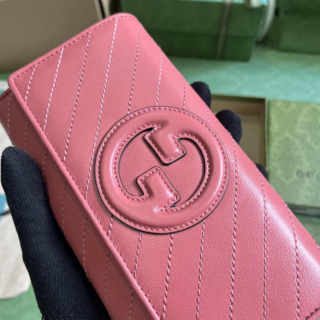 Gucci Blondie continental wallet 760302 in Pink leather