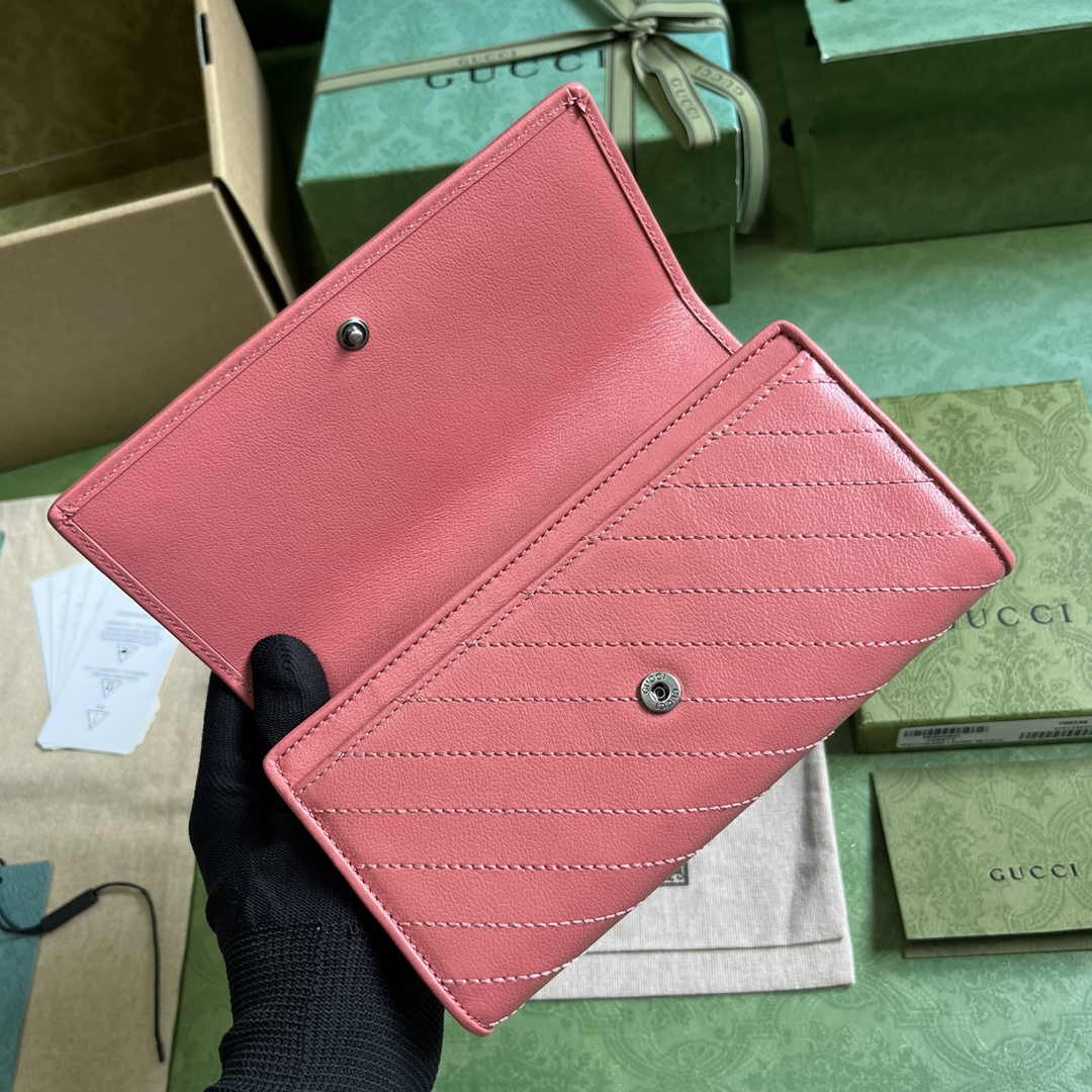 Gucci Blondie continental wallet 760302 in Pink leather