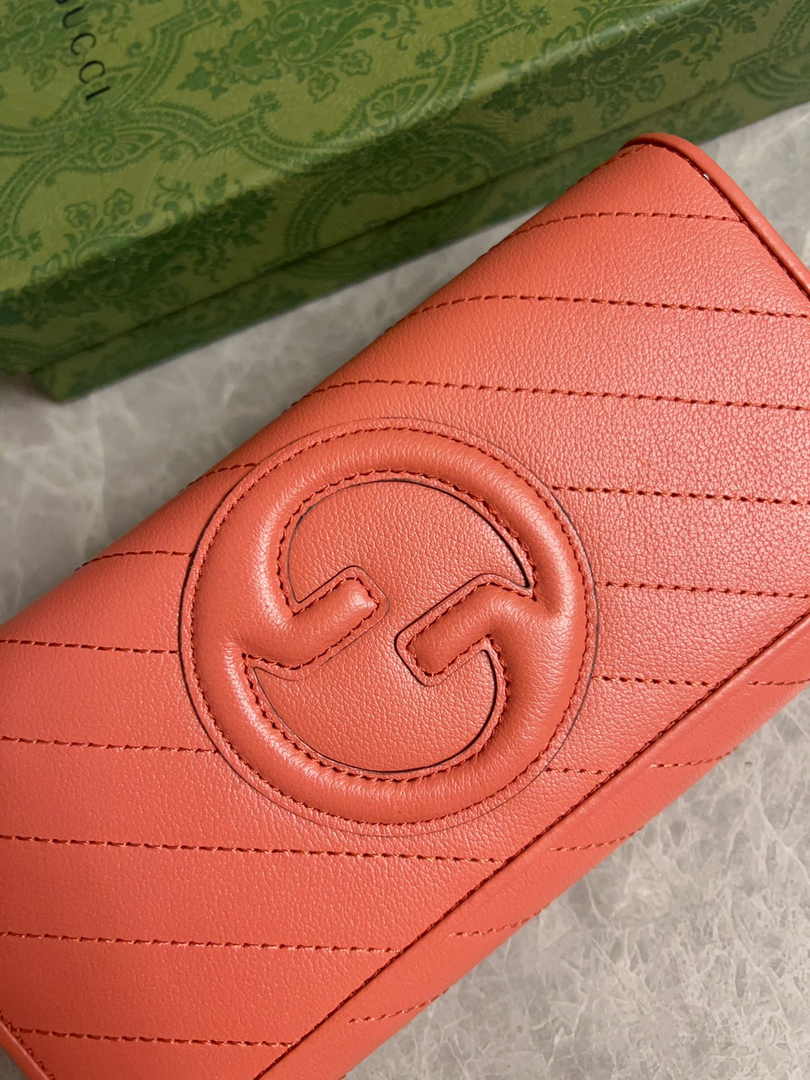 Gucci Blondie continental wallet 760302 in Orange leather