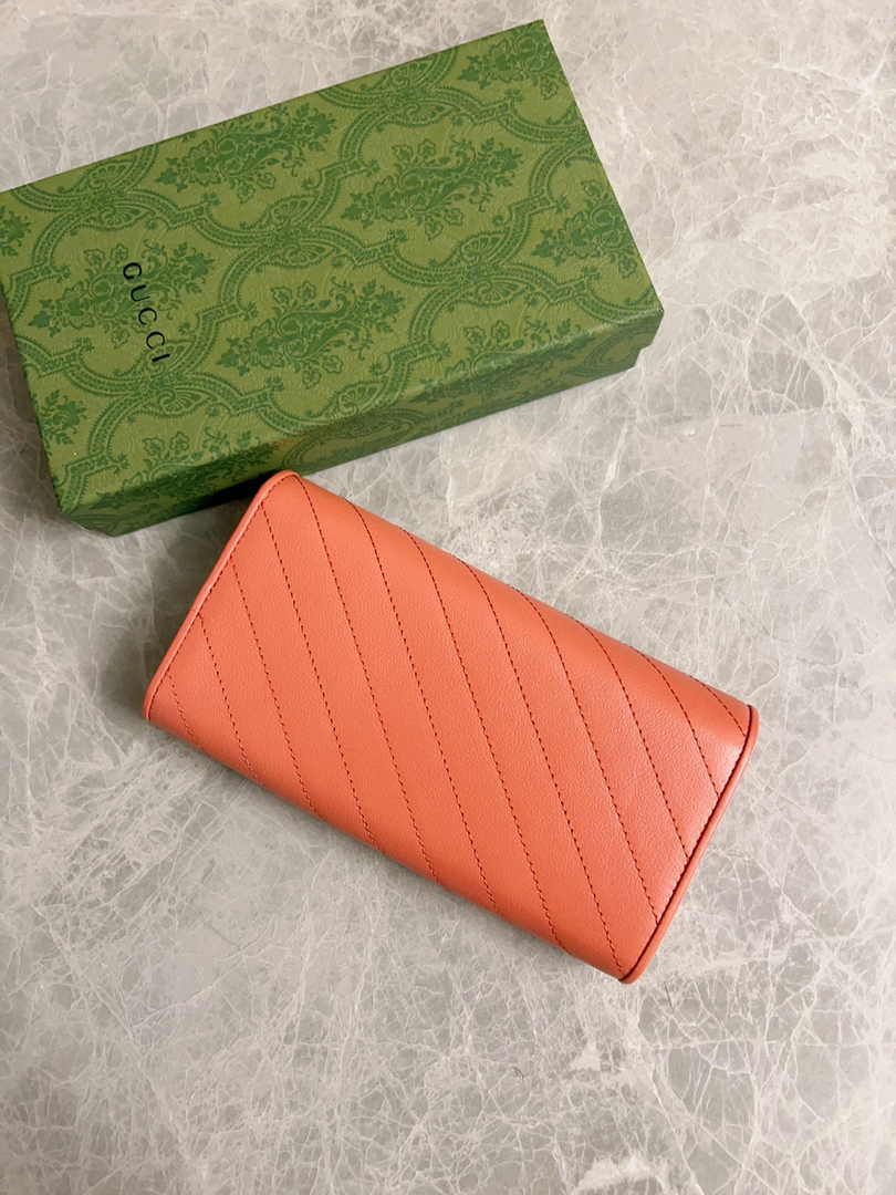 Gucci Blondie continental wallet 760302 in Orange leather