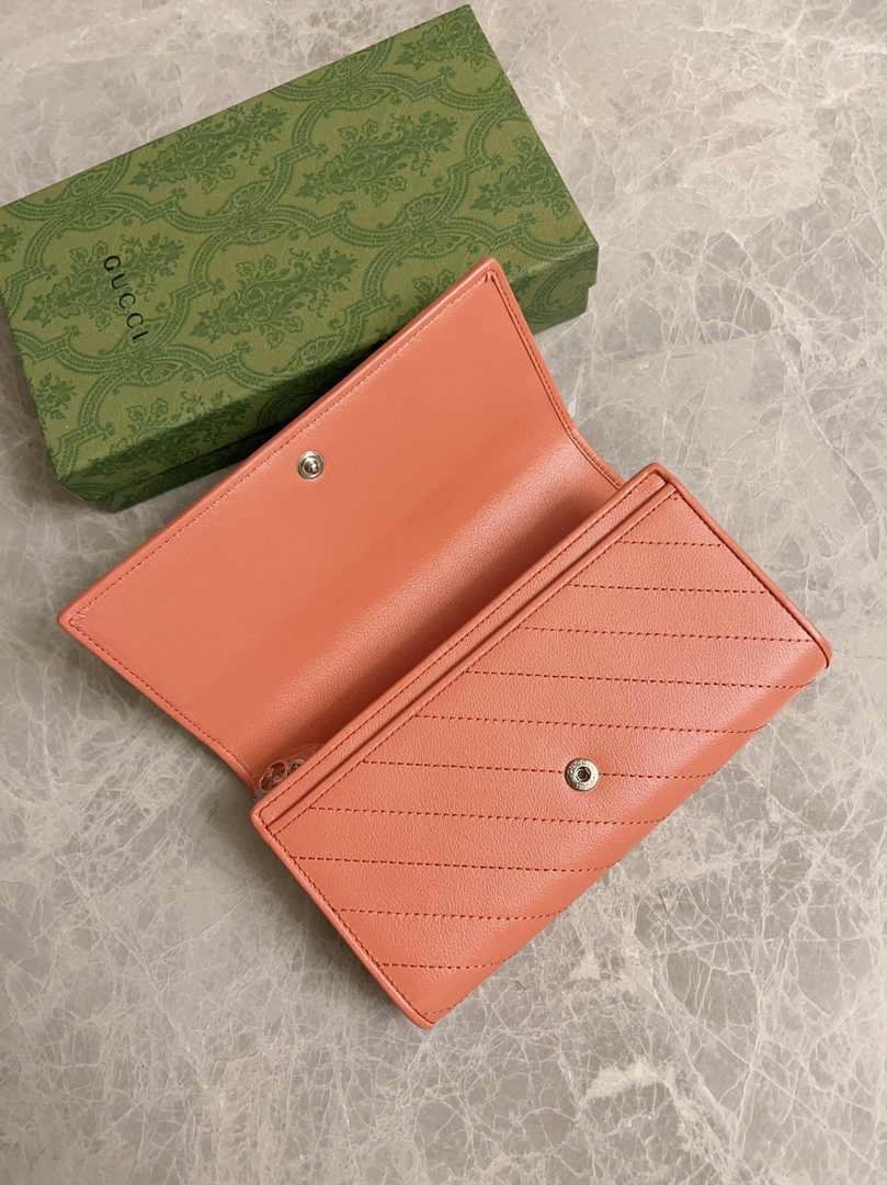 Gucci Blondie continental wallet 760302 in Orange leather
