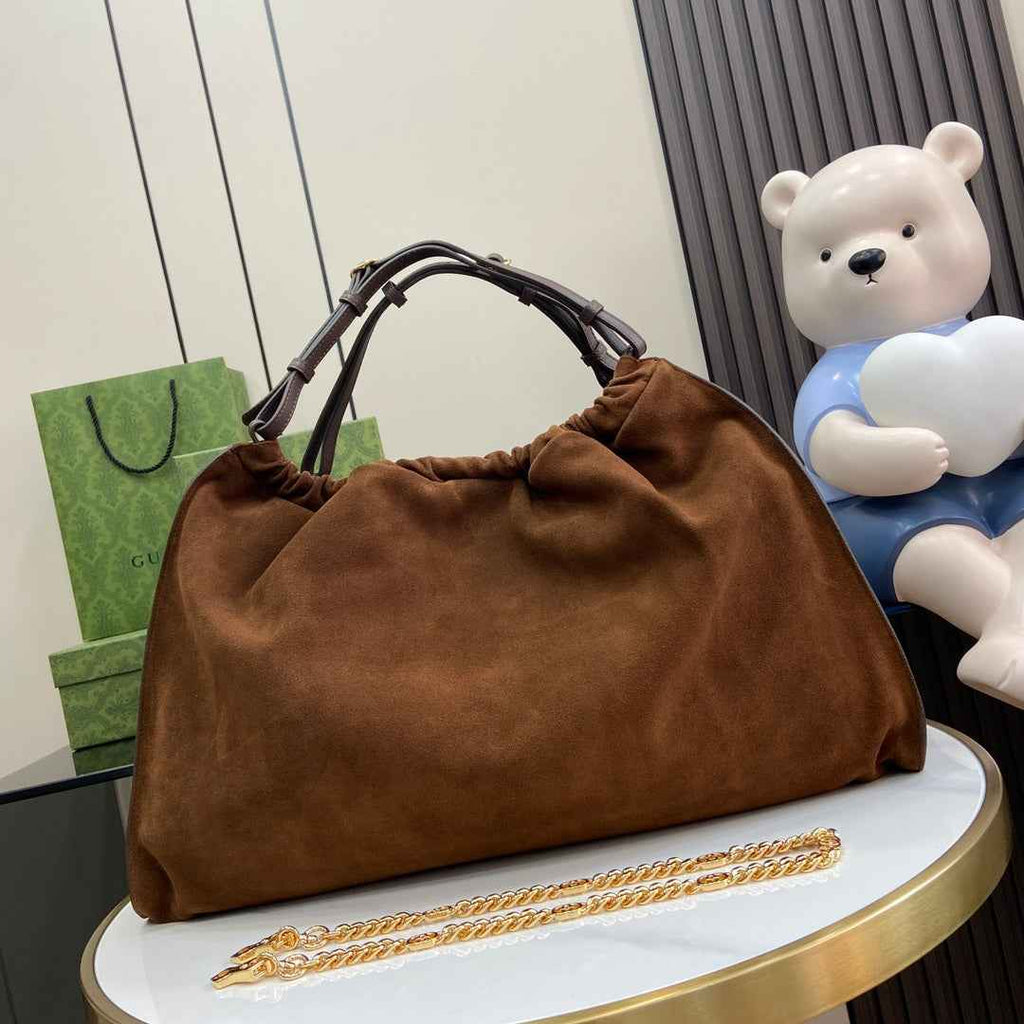 Gucci Blondie large tote bag in Brown Suede 747372