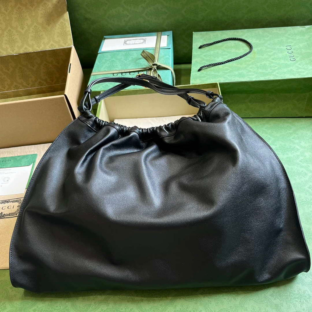 Gucci Blondie large tote bag in black leather 747372
