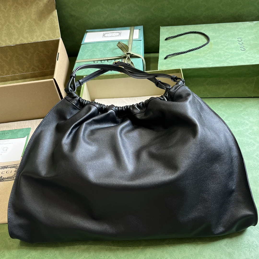 Gucci Blondie large tote bag in black leather 747372