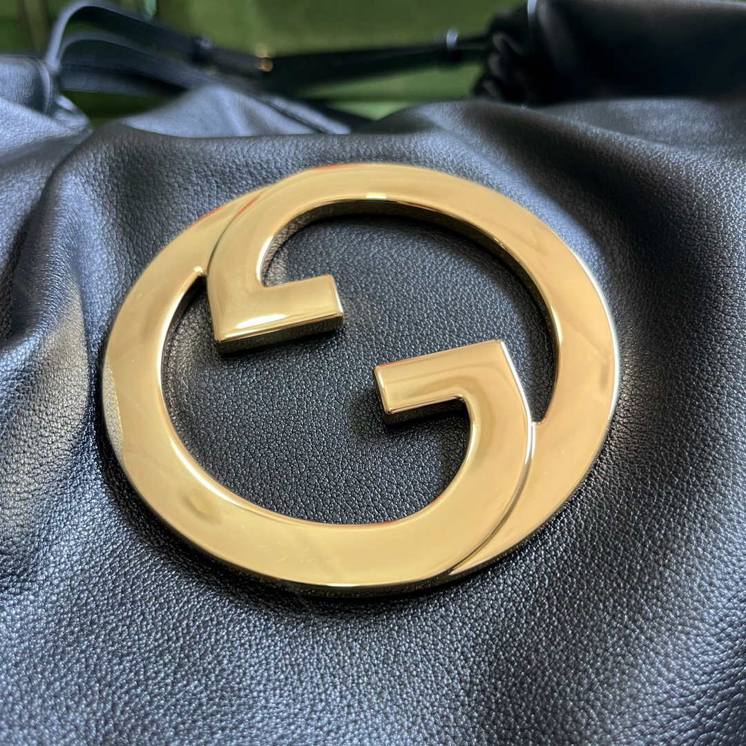 Gucci Blondie large tote bag in black leather 747372
