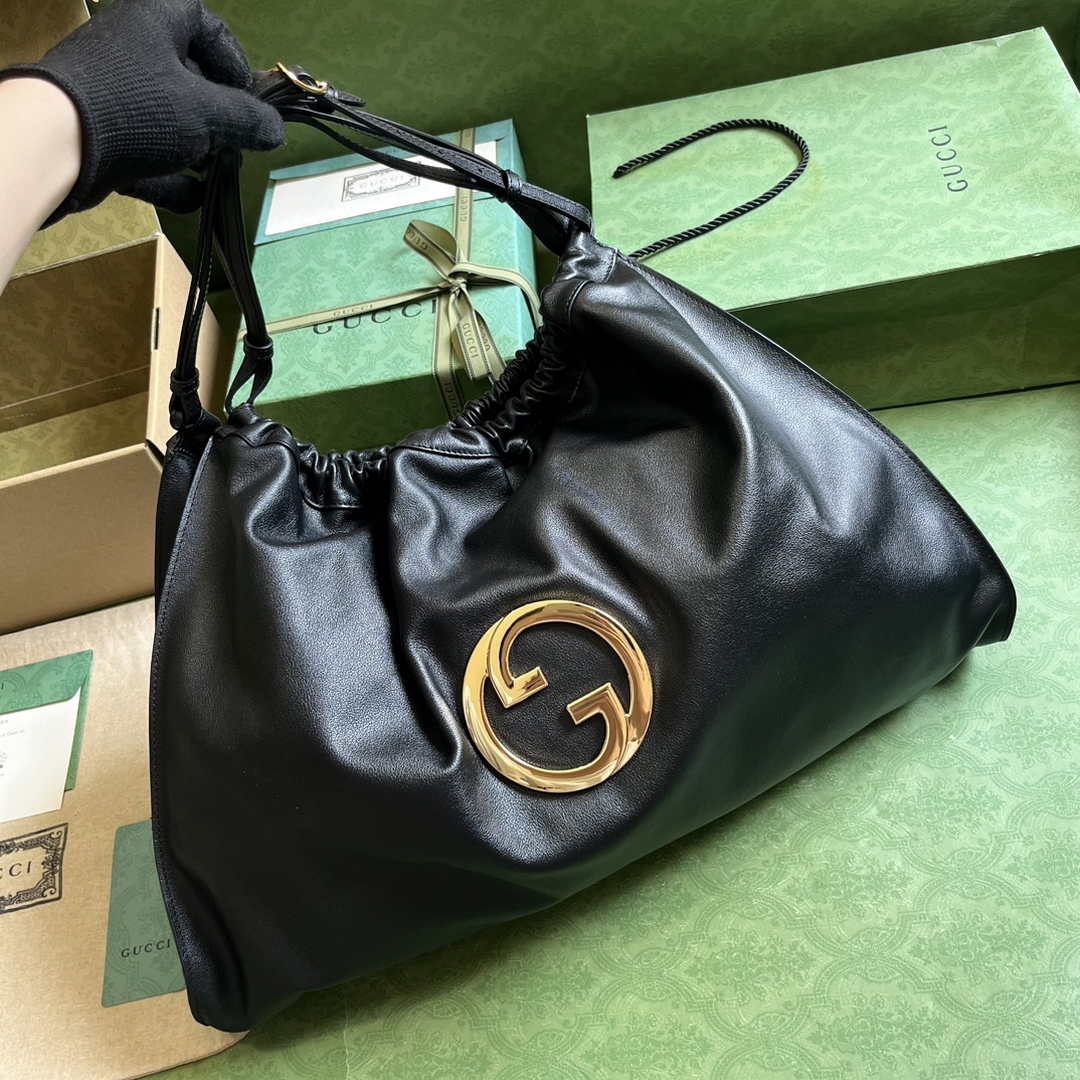 Gucci Blondie large tote bag in black leather 747372