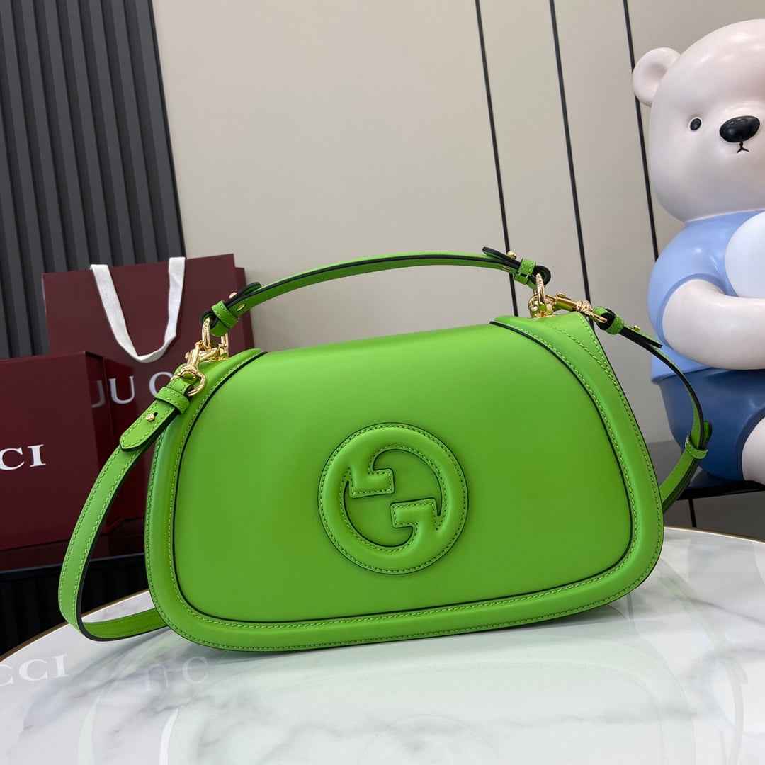 Gucci Blondie medium top handle bag 815716 in green leather