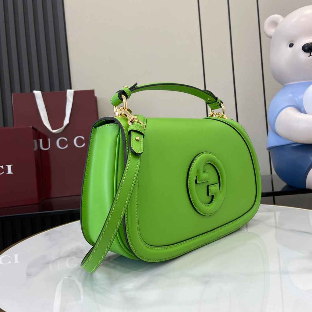 Gucci Blondie medium top handle bag 815716 in green leather