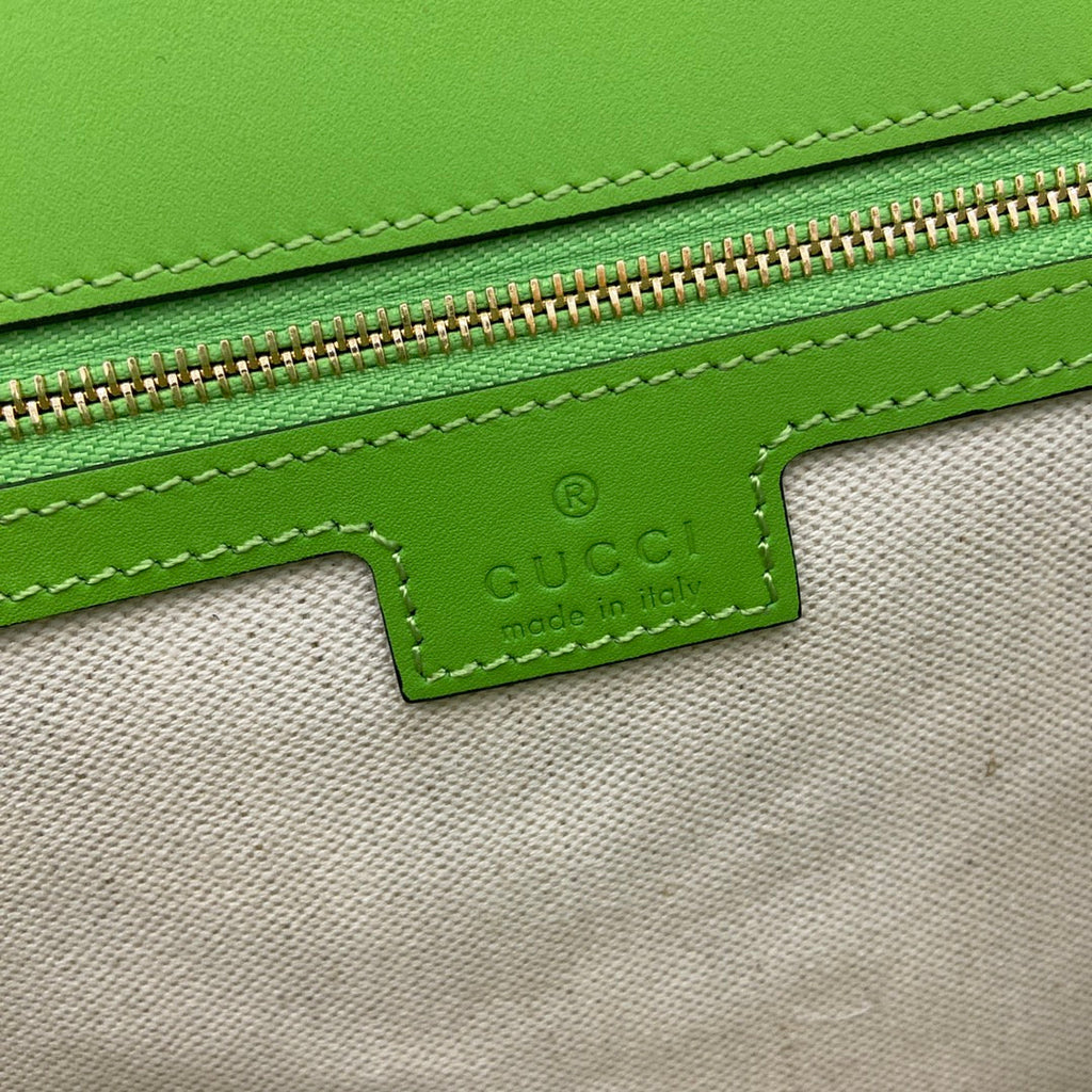 Gucci Blondie medium top handle bag 815716 in green leather