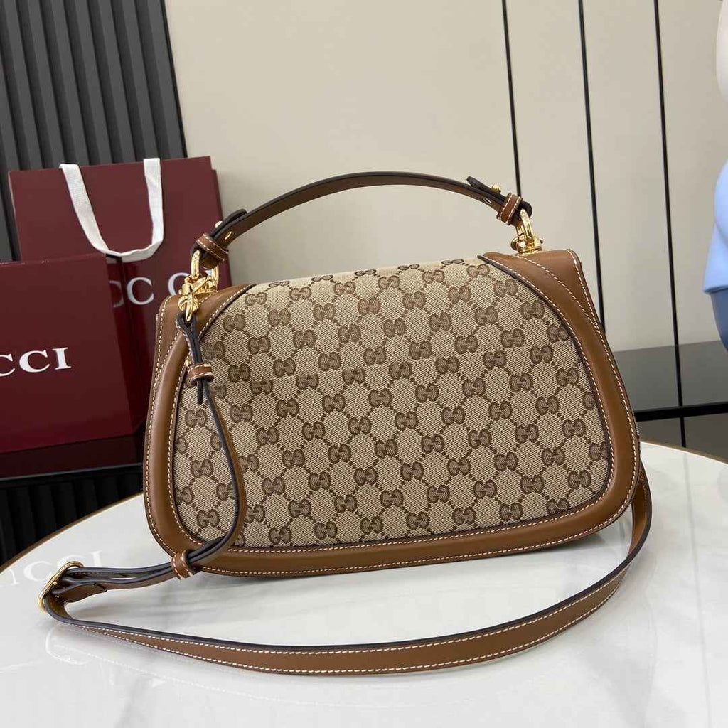 Gucci Blondie medium top handle bag 815716 in beige GG canvas