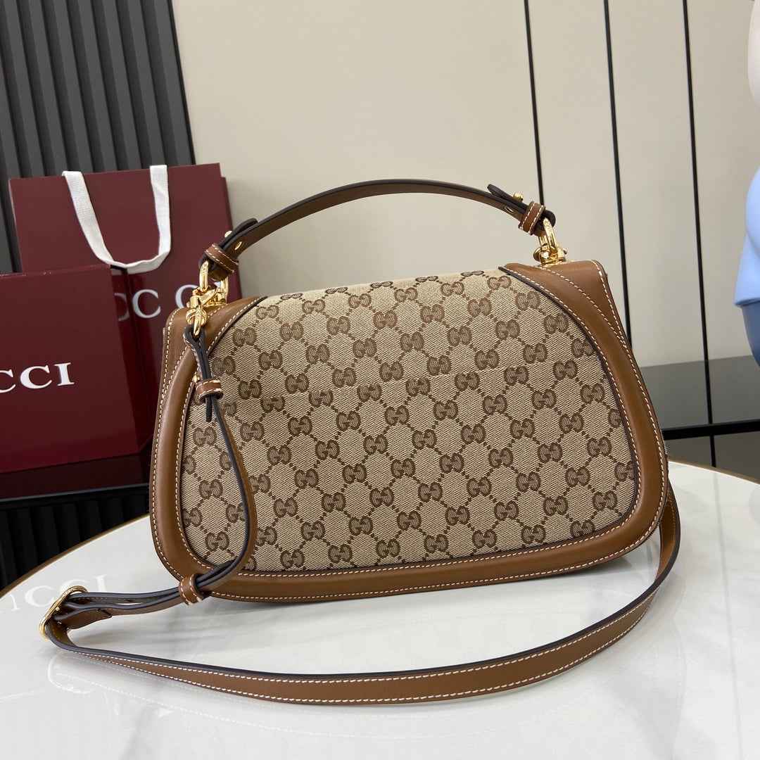 Gucci Blondie medium top handle bag 815716 in beige GG canvas