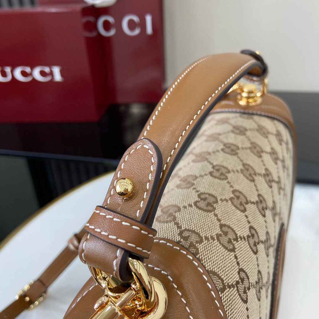 Gucci Blondie medium top handle bag 815716 in beige GG canvas