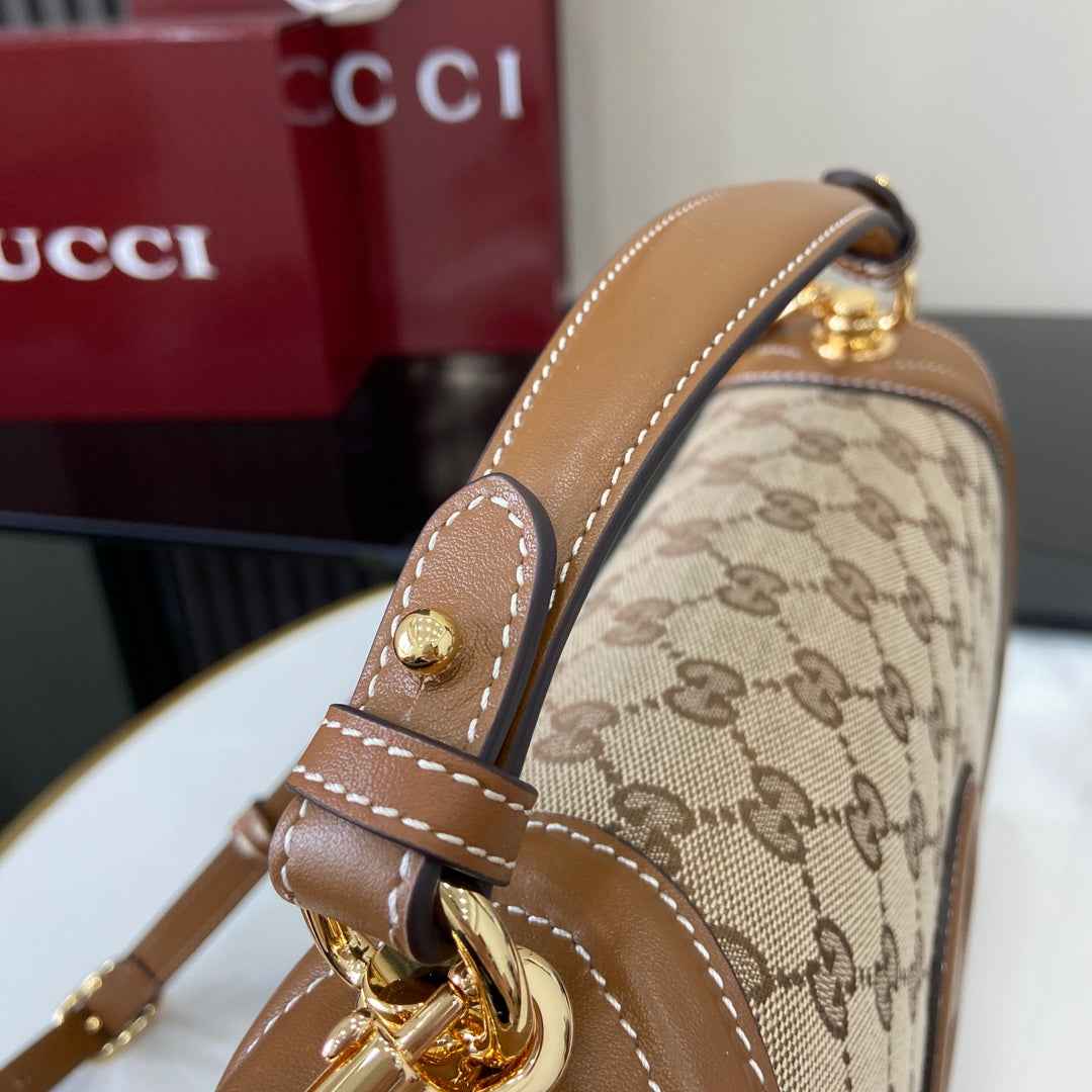 Gucci Blondie medium top handle bag 815716 in beige GG canvas