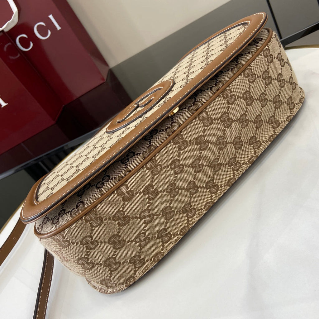 Gucci Blondie medium top handle bag 815716 in beige GG canvas