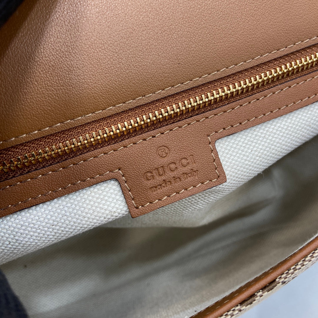 Gucci Blondie medium top handle bag 815716 in beige GG canvas