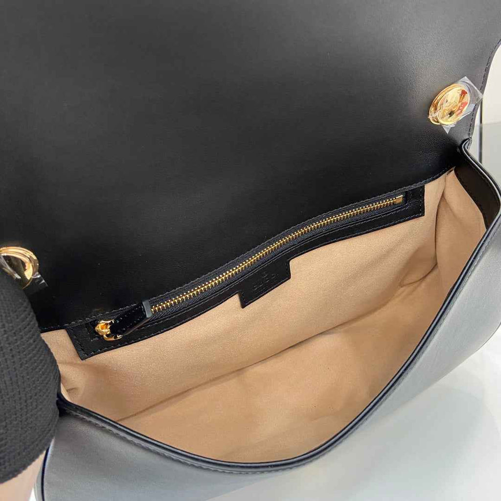 Gucci Blondie medium top handle bag 815716 in cotton canvas black leather