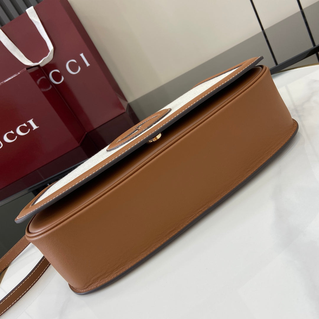 Gucci Blondie medium top handle bag 815716 in cotton canvas brown leather