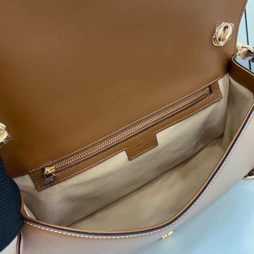 Gucci Blondie medium top handle bag 815716 in cotton canvas brown leather