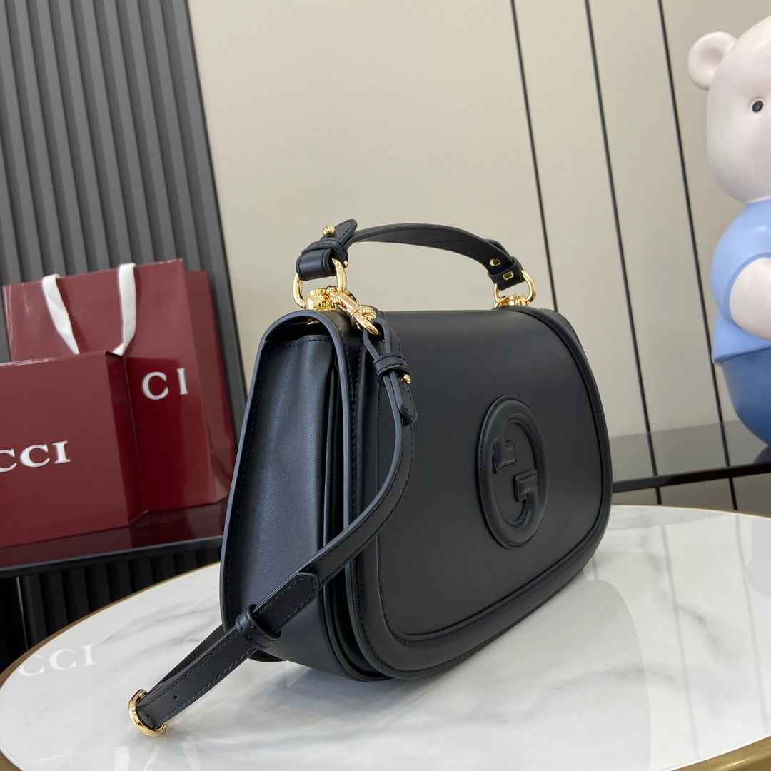 Gucci Blondie medium top handle bag 815716 in black leather