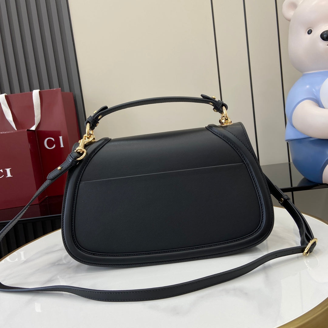 Gucci Blondie medium top handle bag 815716 in black leather