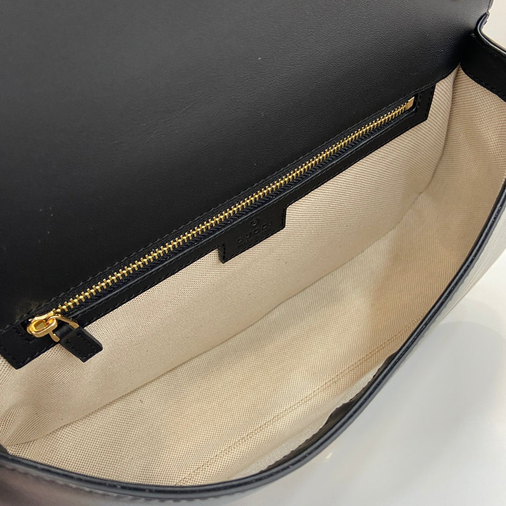 Gucci Blondie medium top handle bag 815716 in black leather