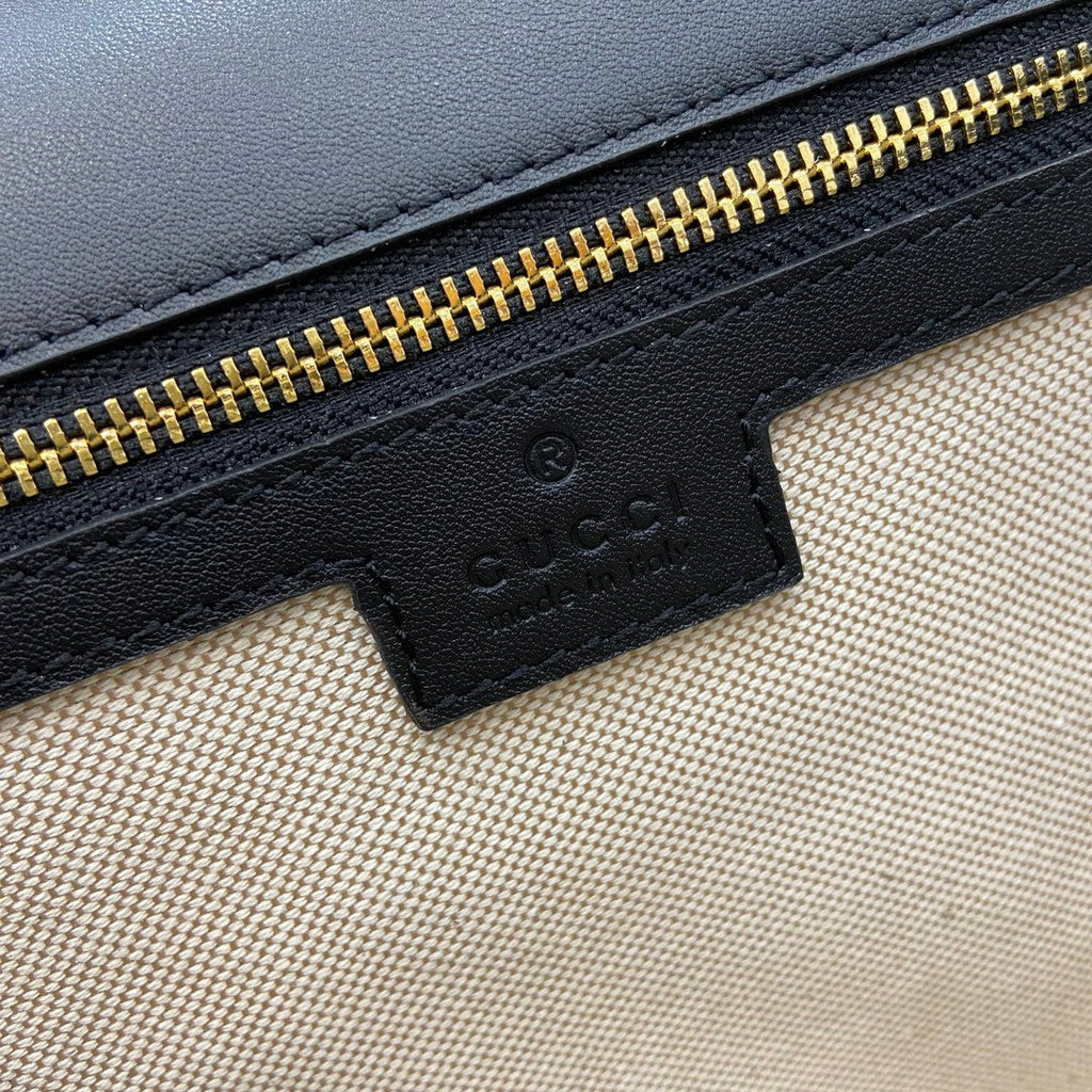 Gucci Blondie medium top handle bag 815716 in black leather