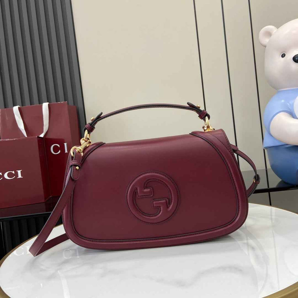 Gucci Blondie medium top handle bag 815716 in wine red leather