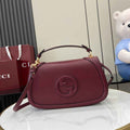 Gucci Blondie medium top handle bag 815716 in wine red leather