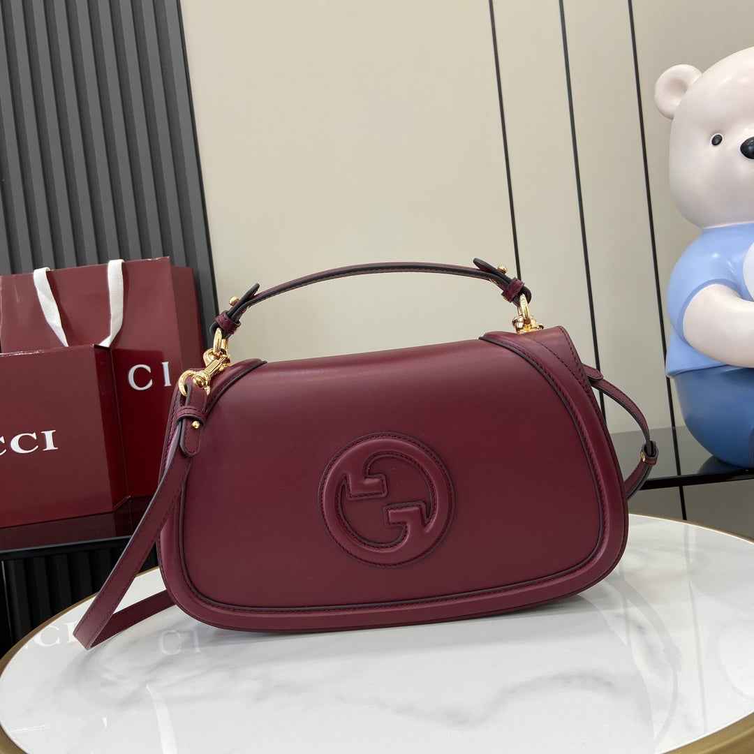 Gucci Blondie medium top handle bag 815716 in wine red leather