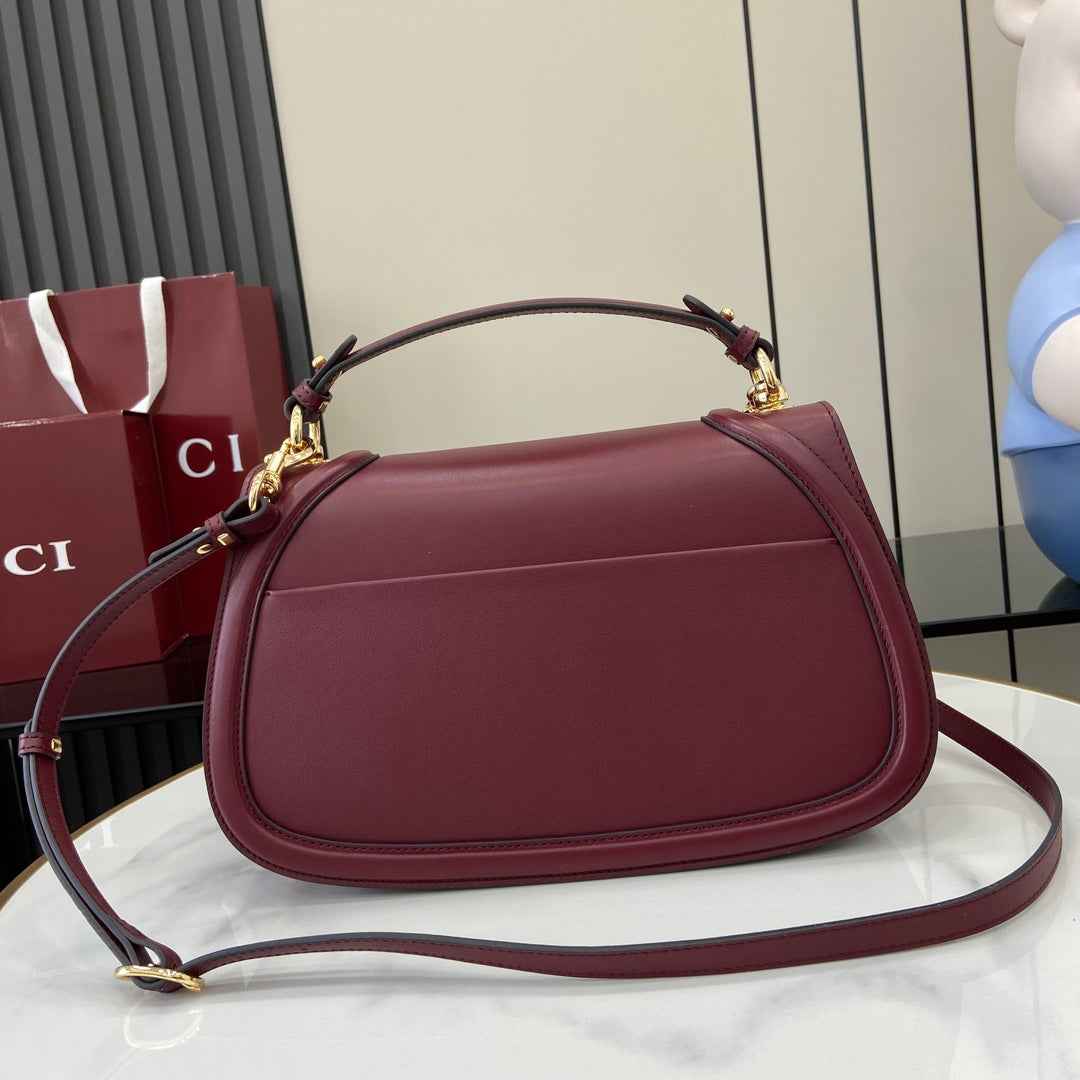 Gucci Blondie medium top handle bag 815716 in wine red leather