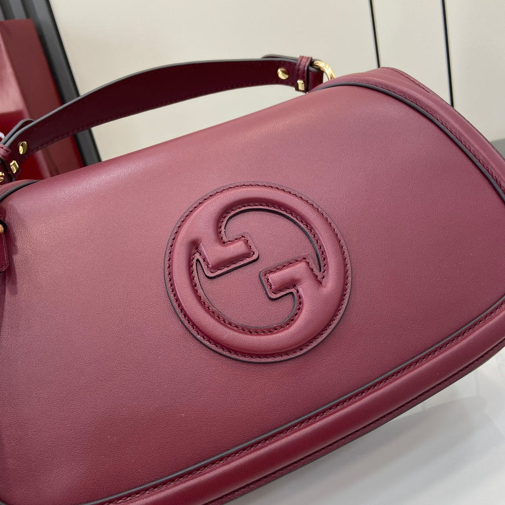 Gucci Blondie medium top handle bag 815716 in wine red leather