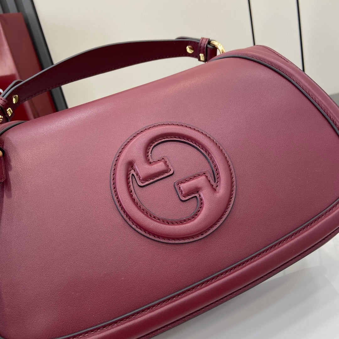Gucci Blondie medium top handle bag 815716 in wine red leather