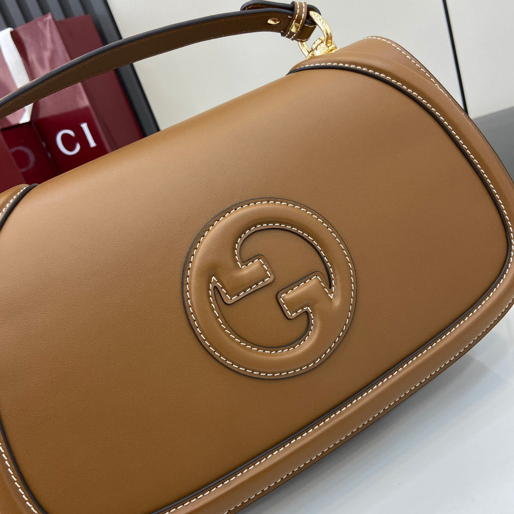 Gucci Blondie medium top handle bag 815716 in brown leather