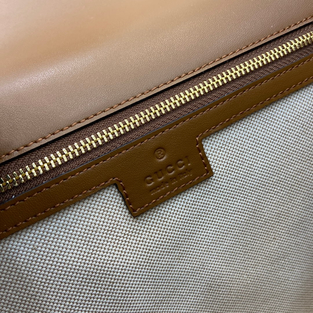 Gucci Blondie medium top handle bag 815716 in brown leather
