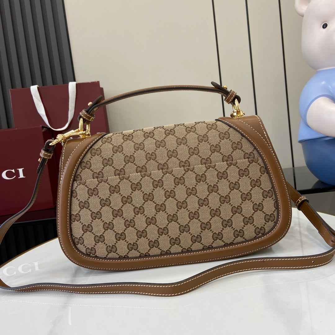 Gucci Blondie medium top handle bag 815716 in dark brown GG canvas