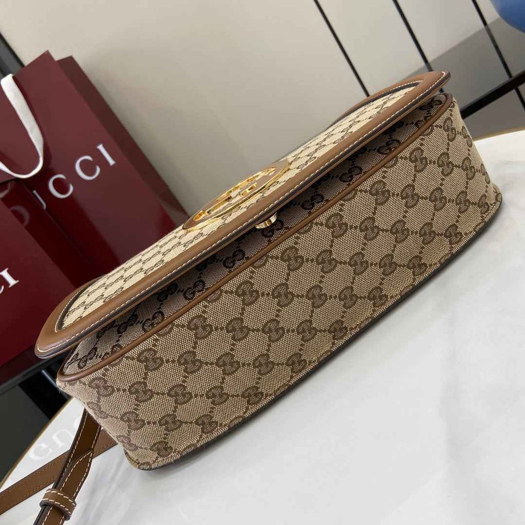 Gucci Blondie medium top handle bag 815716 in dark brown GG canvas