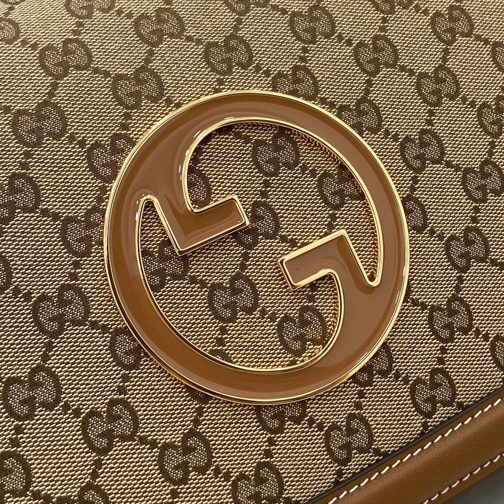 Gucci Blondie medium top handle bag 815716 in dark brown GG canvas