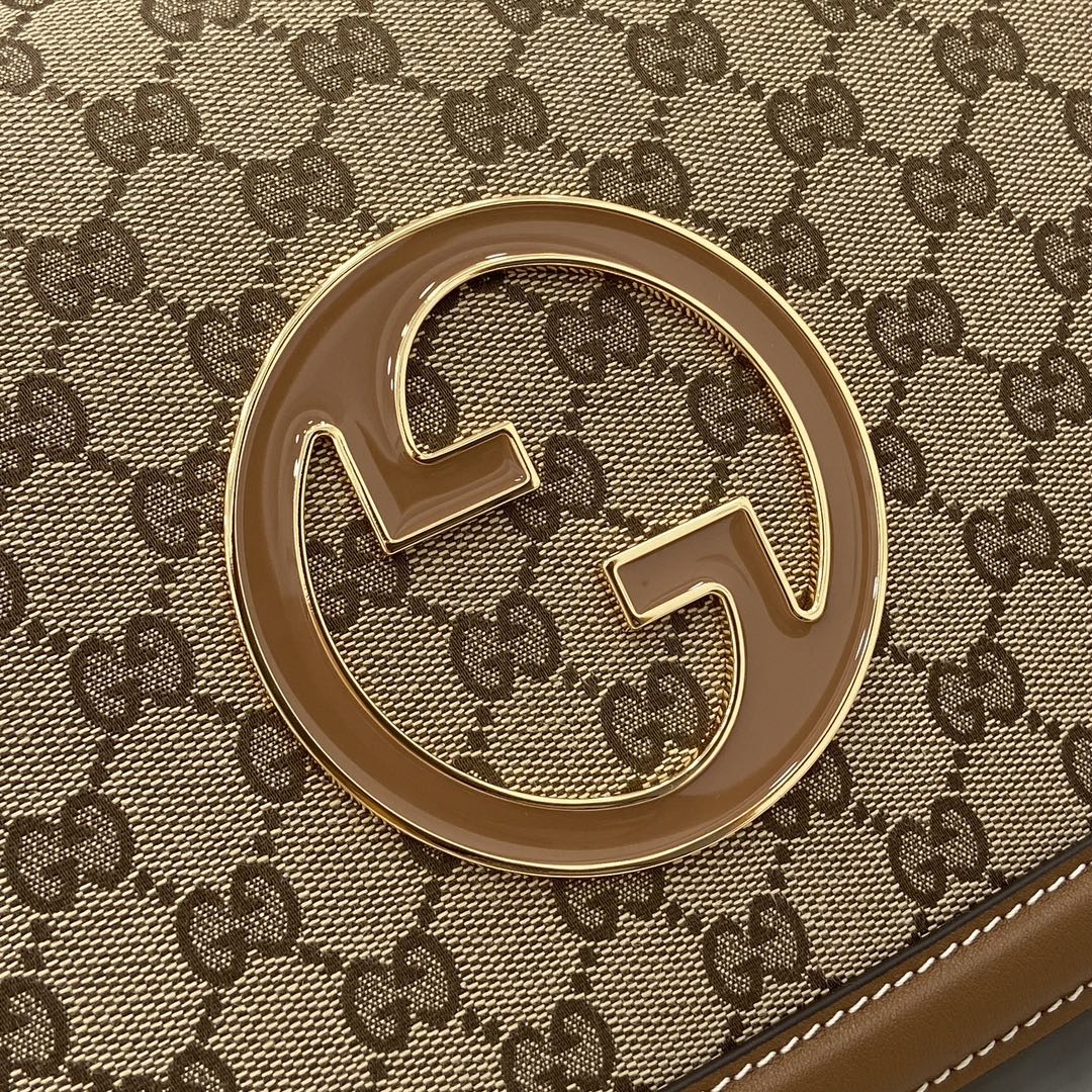Gucci Blondie medium top handle bag 815716 in dark brown GG canvas